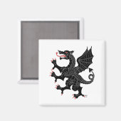 Aimant Dragon Rampant Sable (Recto/Verso)