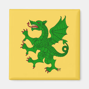 Aimant Dragon Rampant Vert
