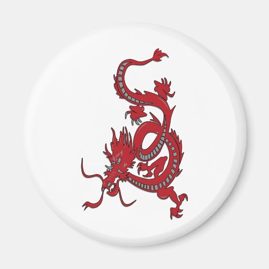 Aimant Dragon Rouge - Année du Dragon (Devant)