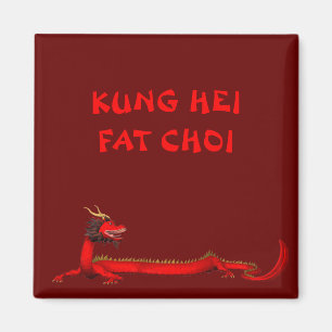 Aimant Dragon rouge chinois doux