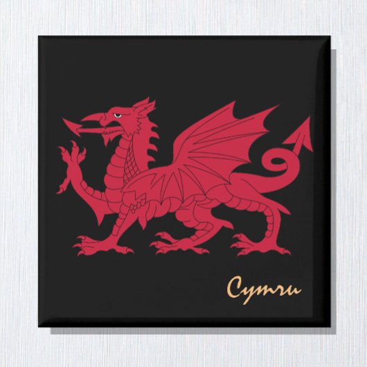 Aimant Dragon rouge & Pays de Galles, Drapeau gallois / C
