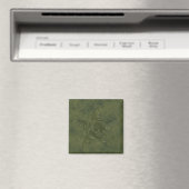 Aimant Dragon Star - Embossée en cuir vert (In Situ (Lave-vaisselle))