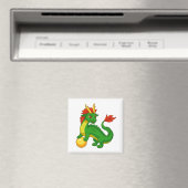 Aimant Dragon vert chinois (In Situ (Lave-vaisselle))
