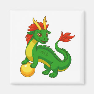 Aimant Dragon vert chinois