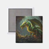 Aimant Dragon Vert et Jaune (Recto/Verso)