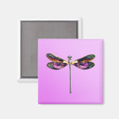 Aimant Dragonfly - argent, or, violet et noir (Recto/Verso)