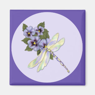 Aimant Dragonfly et Pansies