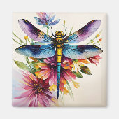 Aimant Dragonfly Floral Multicolor Art (Devant)