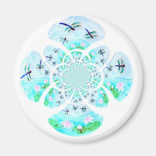 Aimant Dragonfly Nénuphar à motifs (Devant)