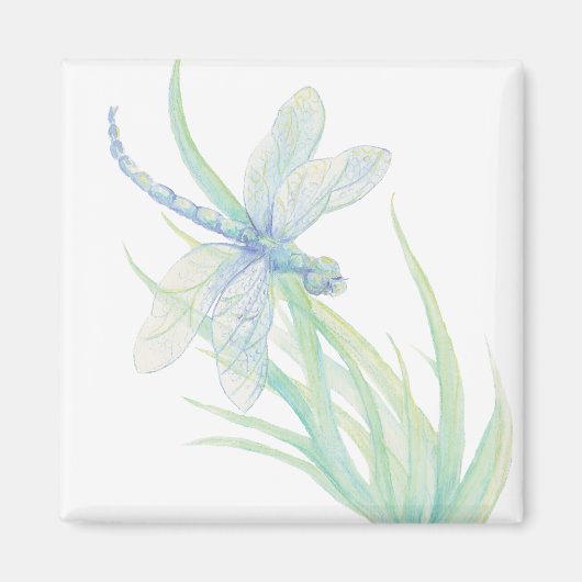 Aimant Dragonfly originale en bleu et vert (Devant)