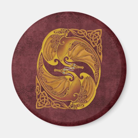Aimant Dragons celtiques ornementaux (Devant)