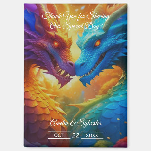 Aimant Dragons colorés en Love Mariage Merci