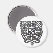 Aimant Dragons de noeud celtique - Chrome noir (Recto/Verso)