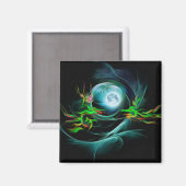 Aimant Dragons verts et la Lune (Recto/Verso)