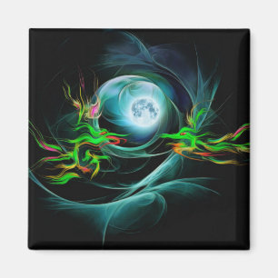 Aimant Dragons verts et la Lune