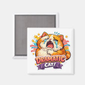 Aimant Dramatic Cat Funny Crying Cartoon Art Reaction (Recto/Verso)