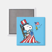 Aimant Drapeau 4 juillet à coudre Snoopy (Recto/Verso)
