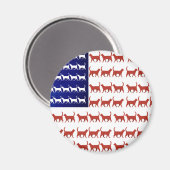 Aimant Drapeau 4 juillet chat rouge blanc et bleu (Recto/Verso)