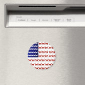 Aimant Drapeau 4 juillet chat rouge blanc et bleu (In Situ (Lave-vaisselle))