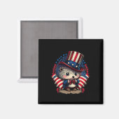 Aimant Drapeau 4 juillet Hérisson patriotique (Recto/Verso)