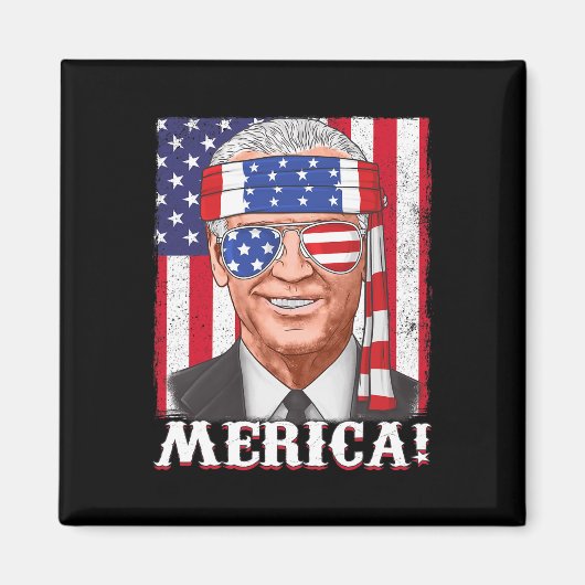 Aimant Drapeau 4 juillet Joe Biden Merica USA (Devant)