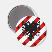 Aimant Drapeau à rayures albanais (Recto/Verso)