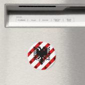 Aimant Drapeau à rayures albanais (In Situ (Lave-vaisselle))