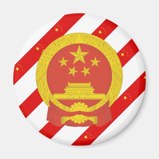 Aimant Drapeau à rayures chinois (Devant)