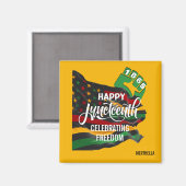Aimant Drapeau afro-américain jaune de la fête JUNETEENTH (Recto/Verso)