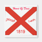 Aimant Drapeau Alabama (Devant)