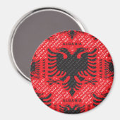 Aimant Drapeau albanais motif 2 (Recto/Verso)