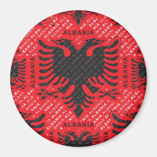 Aimant Drapeau albanais motif 2 (Devant)