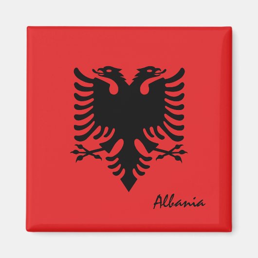 Aimant Drapeau albanais & Voyage en Albanie, vacances/spo (Devant)