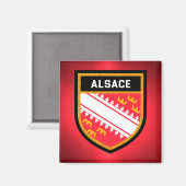 Aimant Drapeau Alsace (Recto/Verso)