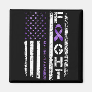 Aimant Drapeau Alzheimer USA pour hommes pour la sensibil