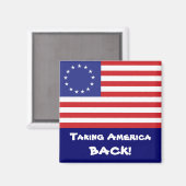 Aimant Drapeau américain 13 étoiles (Recto/Verso)