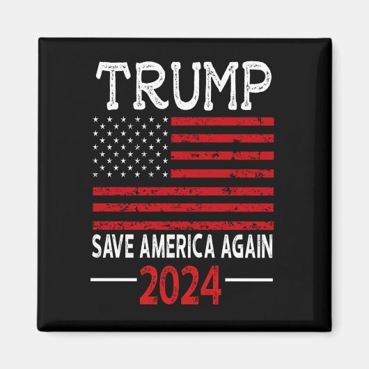 Aimant Drapeau américain 2024 de Trump à nouveau pour l'A (Devant)