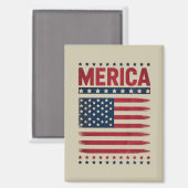 Aimant Drapeau Américain 4 Juillet Merica (Recto/Verso)