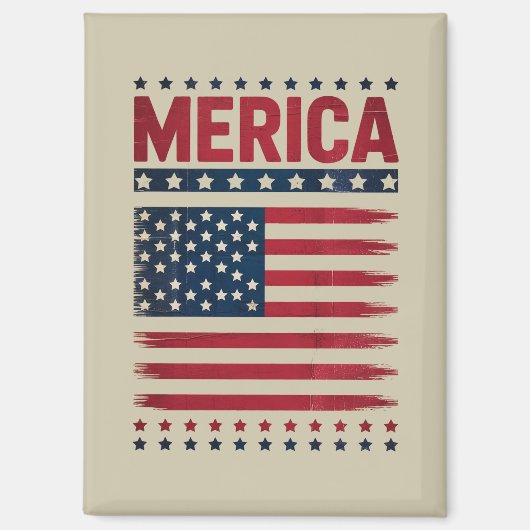 Aimant Drapeau Américain 4 Juillet Merica (Recto)