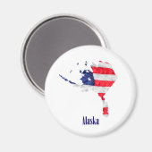 Aimant Drapeau américain Alaska États-Unis (Recto/Verso)