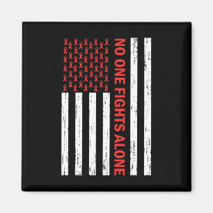 Aimant Drapeau américain Aucun corps ne combat seul Sensi