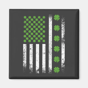 Aimant Drapeau américain avec Carré shamrock