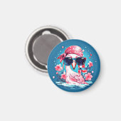 Aimant Drapeau américain avec Flamant rose Cartoon-69681 (Recto/Verso)