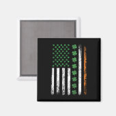 Aimant Drapeau américain avec Jour de la Saint Patrick Sh (Recto/Verso)