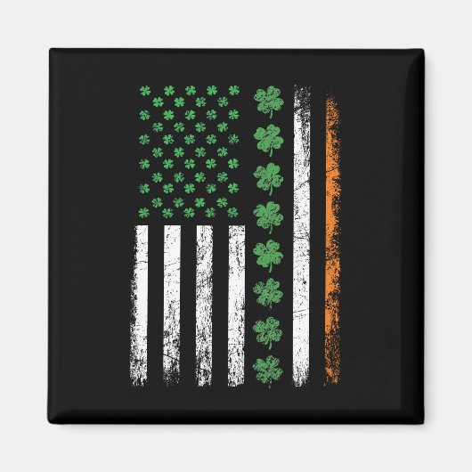 Aimant Drapeau américain avec Jour de la Saint Patrick Sh (Devant)