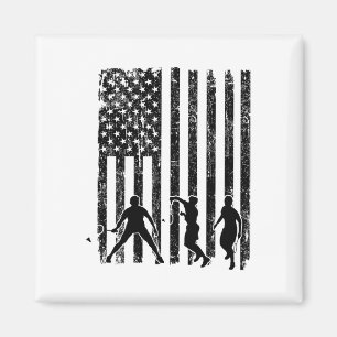 Aimant Drapeau américain Badminton Chemise Hommes Usa Dra