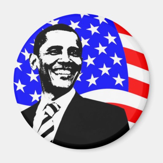 Aimant Drapeau américain Barack Obama (Devant)