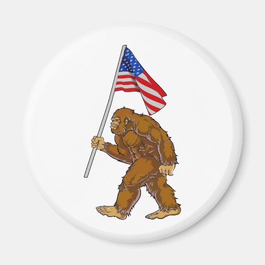 Aimant Drapeau américain Bigfoot (Devant)