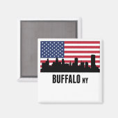 Aimant Drapeau américain Buffalo NY (Recto/Verso)