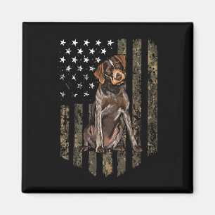 Aimant Drapeau américain camouflage German Wirehaired Poi